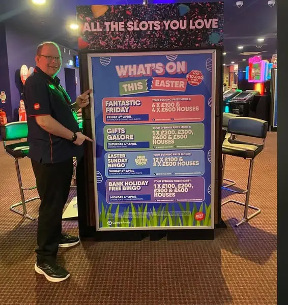 Кадр рекламы Buzz Bingo Irvine