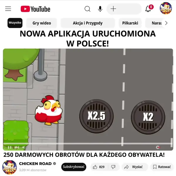 Кадр рекламы Chicken Road Fans