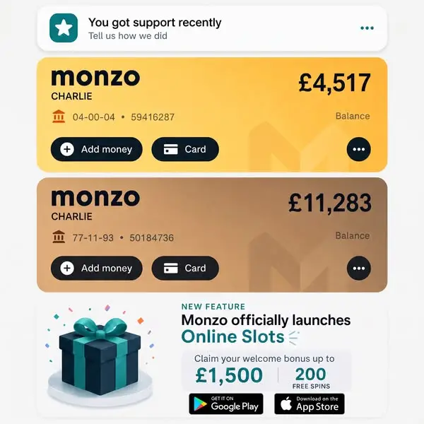 Кадр рекламы Monzo Slots