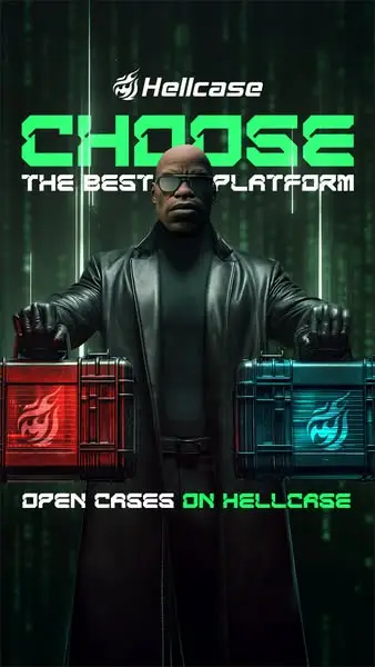 Кадр рекламы CS:GO Hellcase