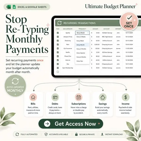 Кадр рекламы Ultimate Budget Planner