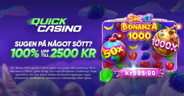 Кадр рекламы Quick Casino Sverige