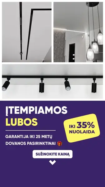 Кадр рекламы Įtempiamos lubos