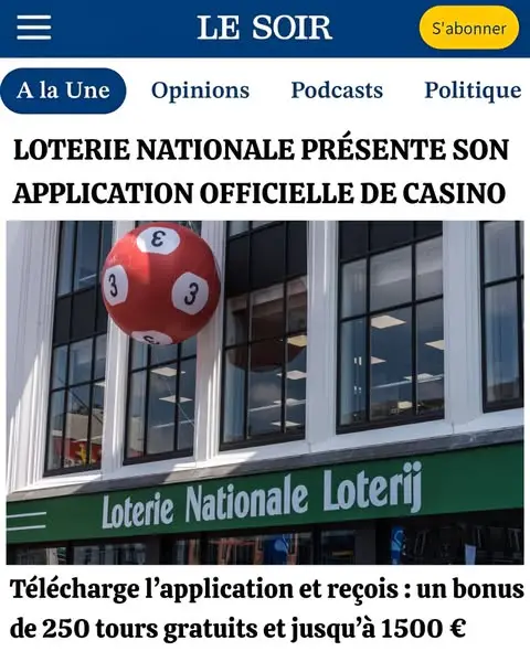 Кадр рекламы Belgie Nationale Online