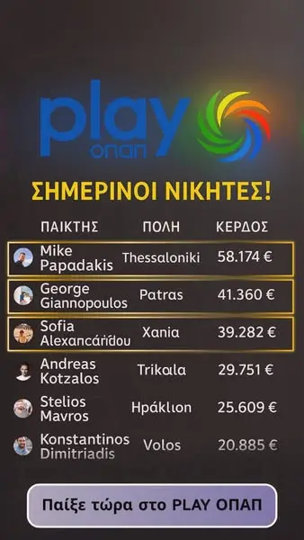Кадр рекламы Opap Games