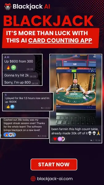 Кадр рекламы Blackjack-AI.com