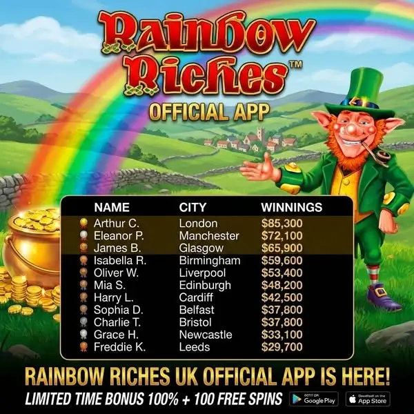 Кадр рекламы RainbowRiches App