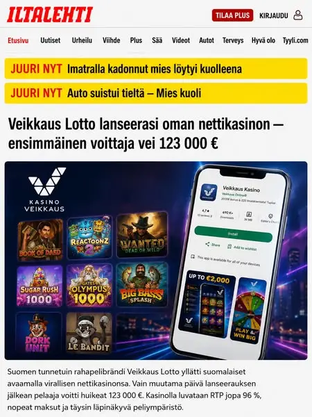 Кадр рекламы Veikkaus FI