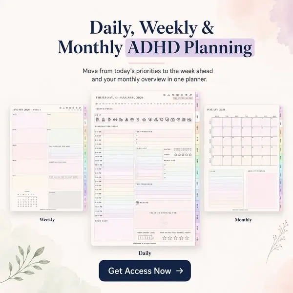 Кадр рекламы ADHD Planner Kit