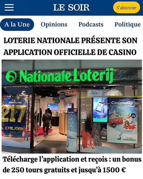 Кадр рекламы Belgie Nationale Online