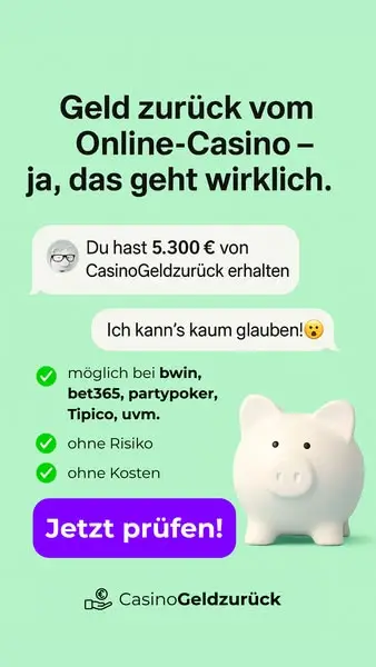 Кадр рекламы Casinogeldzurueck.at