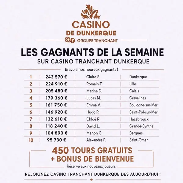 Кадр рекламы Сasino Tranchant Dunkerque