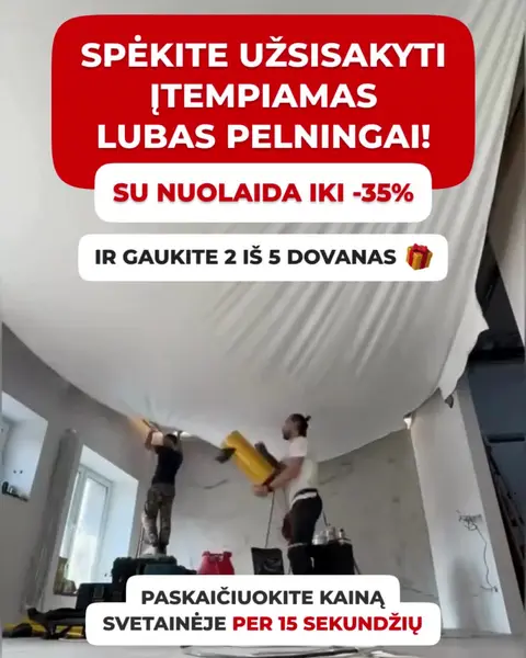 Кадр рекламы Įtempiamos lubos
